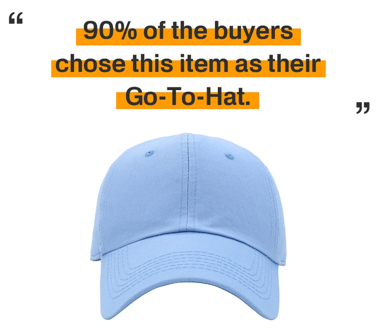 Sky Blue Low Profile Baseball Caps Front View